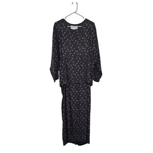 Angelheart Designs Women's Vintage Printed Overlay Maxi Lagenlook Dress - M